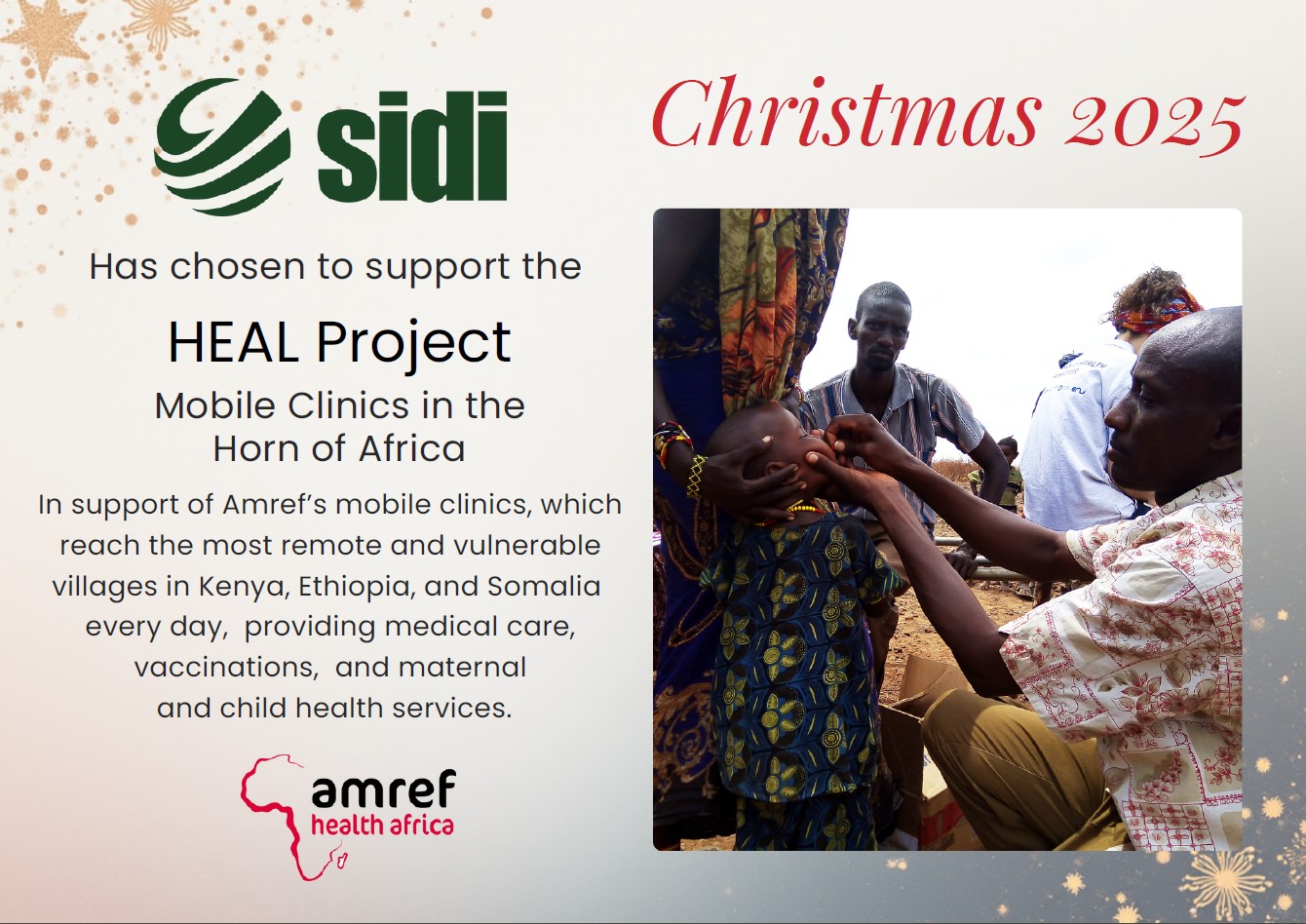 A concrete gesture for Christmas: SIDI MONDIAL supports AMREF's HEAL project 