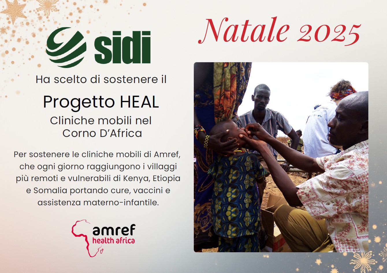 A Natale un gesto concreto: SIDI MONDIAL sostiene il progetto HEAL di AMREF
